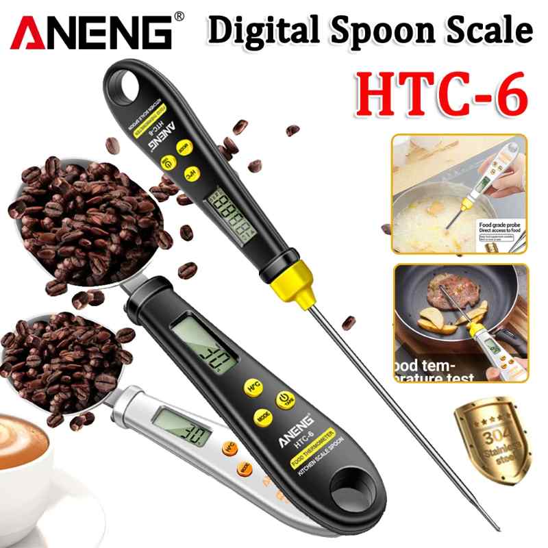 Кухненска везна мерителна лъжица ANENG HTC-6 с функция термометър