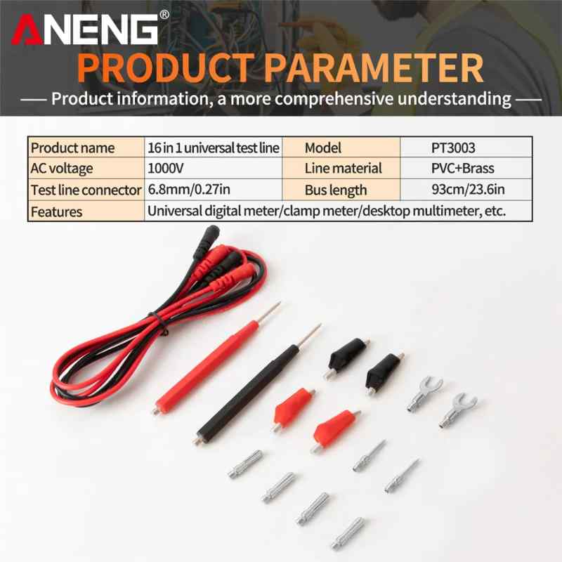 ANENG PT3003 комплект сонди 1000V с 16 допълнителни накрайника