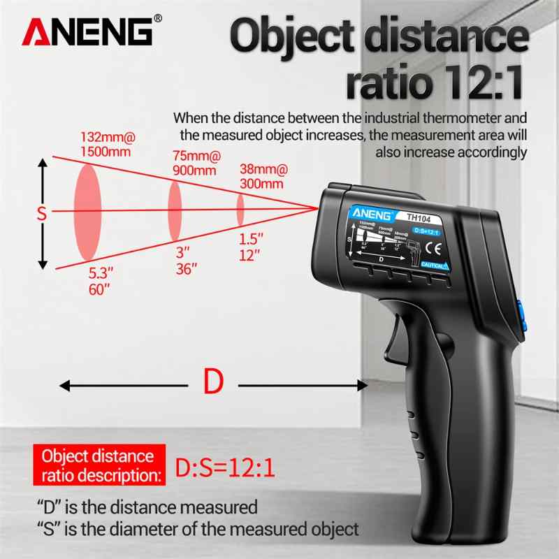 Безконтактен инфрачервен ръчен термометър ANENG TH104