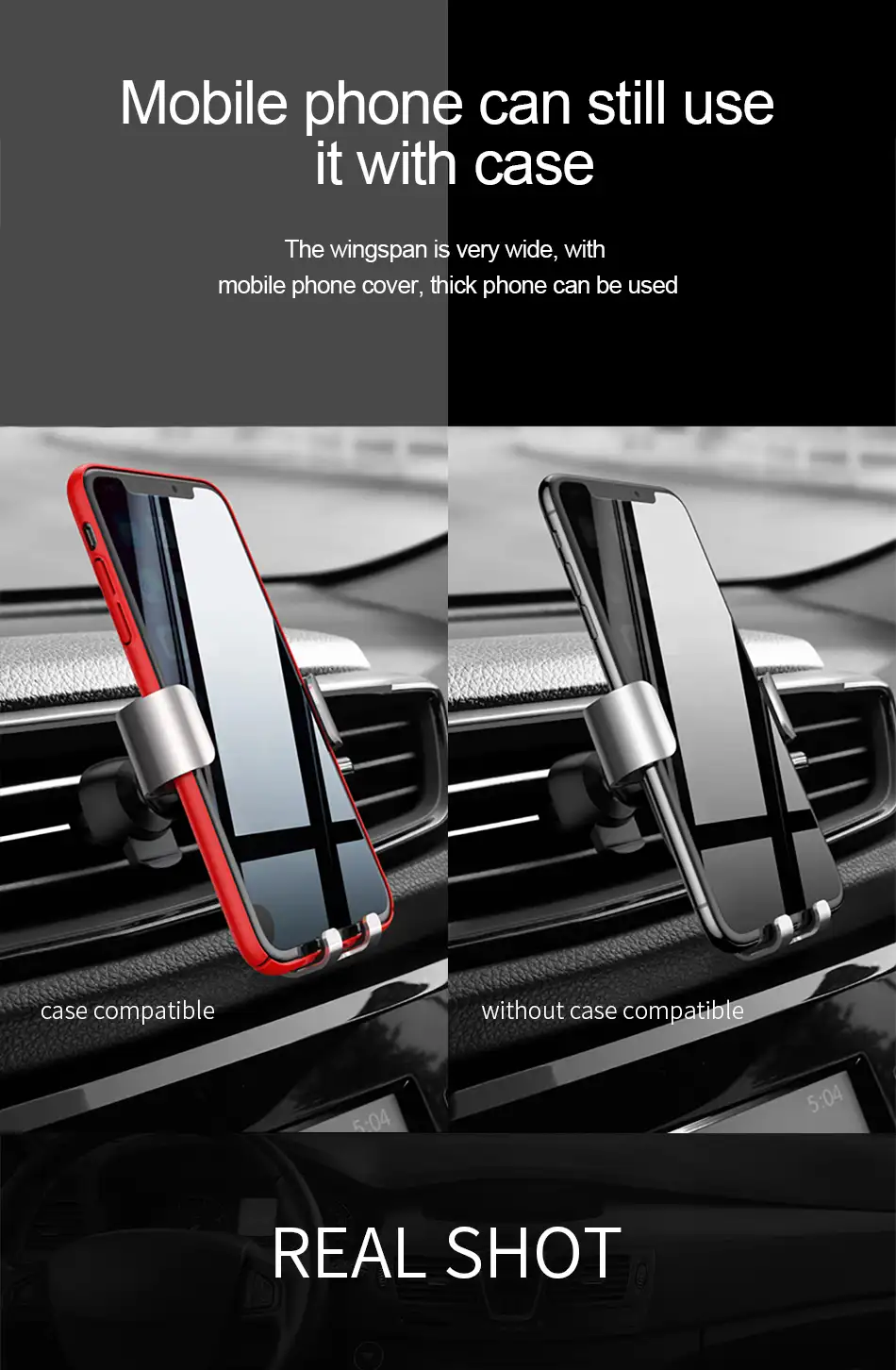 Baseus Gravitational Car Holder on Ventilation Grid стойка за телефон монтирана на вентилационната решетка на автомобил
