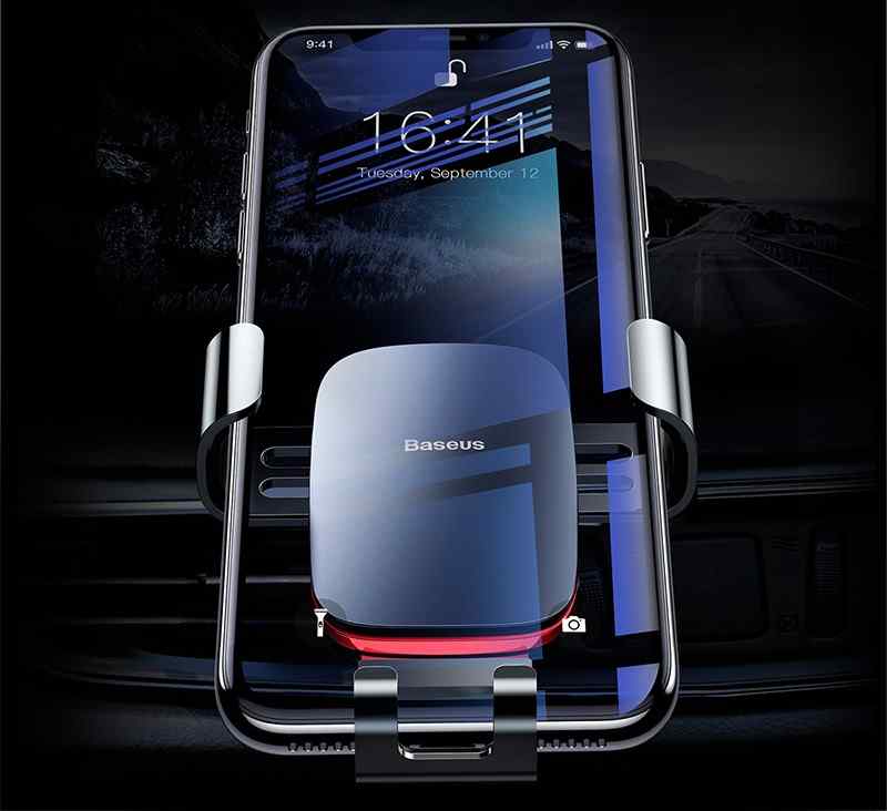 Baseus Gravitational Car Holder on Ventilation Grid стойка за телефон монтирана на вентилационната решетка на автомобил