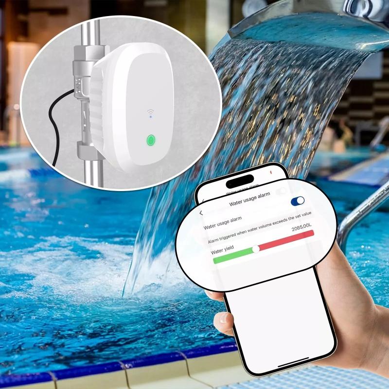 Tuya смарт Wi-Fi сферичен кран Frankever FK-BV05 с измерване на температура, разход на вода, таймери, аларми