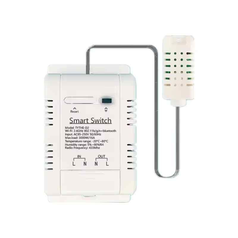 Tuya смарт реле с влагомер и термометър с Wi-Fi и RF управление