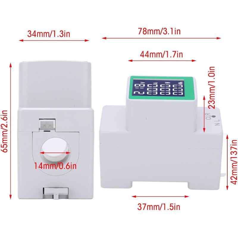 Електромер с цифров LCD дисплей Peacefair PZEM-008 AC50-300V 100A DIN шина амперметър волтметър ватметър