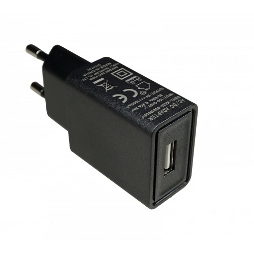 Захранващ адаптер от EU контакт 230V към USB, 5V/1000mA