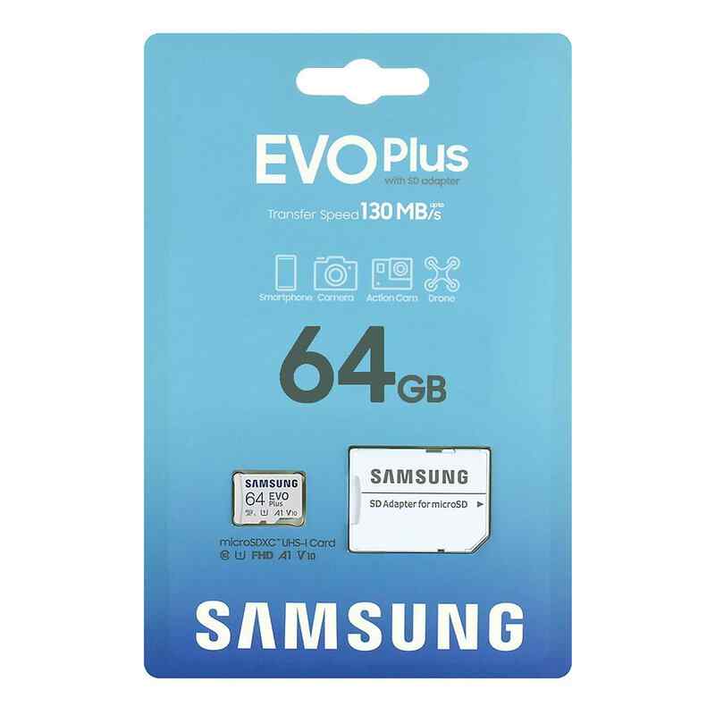 Samsung EVO PLUS microSDXC 64GB UHS-I U1 A1 V10 class 10 memory card