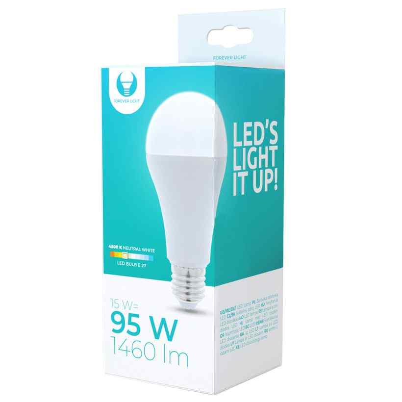 LED крушка E27 A65 15W 230V 4500K 1460lm Forever Light LED крушка E27 A65 15W 230V 4500K 1460lm Forever Light