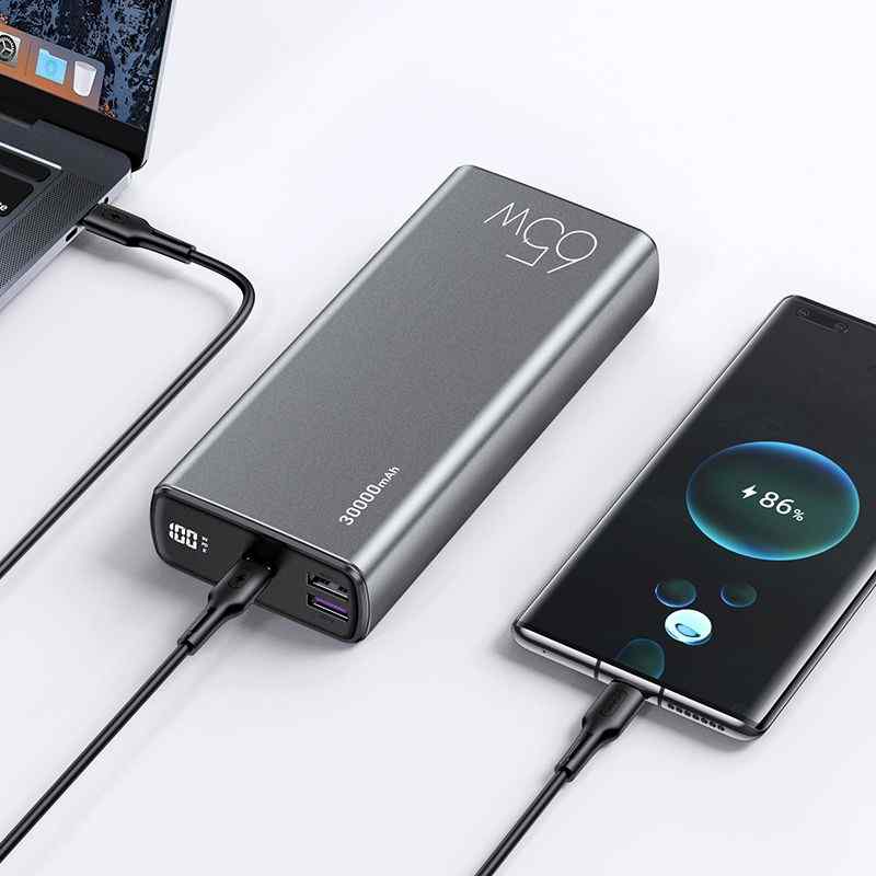 USAMS 30000mAh 65W Fast Charging Power Bank PD QC AFC FCP PPS Powerbank  External Battery For