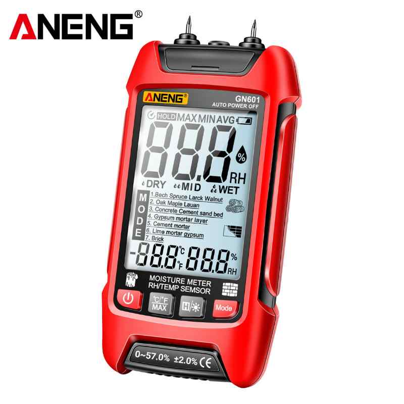 Влагомер за измерване влажността в твърди материали ANENG GN601
