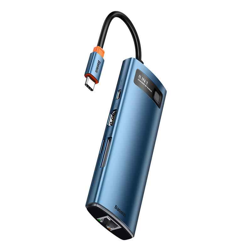 8in1 USB-C HUB 3xUSB 3.0, HDMI, USB-C PD, RJ45, card reader